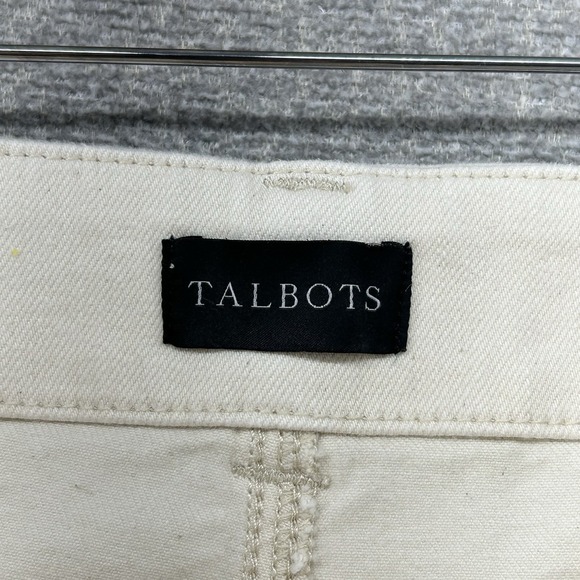 Talbots Classic Jeans Trouser Women Size 14 P Wide Leg Ivory Casual - Picture 3 of 10